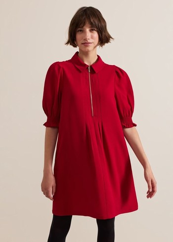 Phase Eight Candice Zip Dress Red USA | 0648751-LR